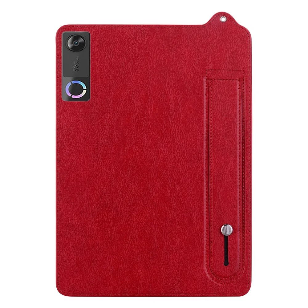 For Lenovo Legion Y700 (Gen 5) Case Hand Strap Kickstand Leather Tablet Cover - Red - 4