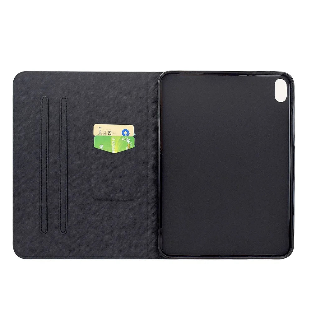 For Samsung Galaxy Tab S11 Case Pattern Printing Stand Leather Tablet Cover with Card Slots - Starry Night Cat - 2