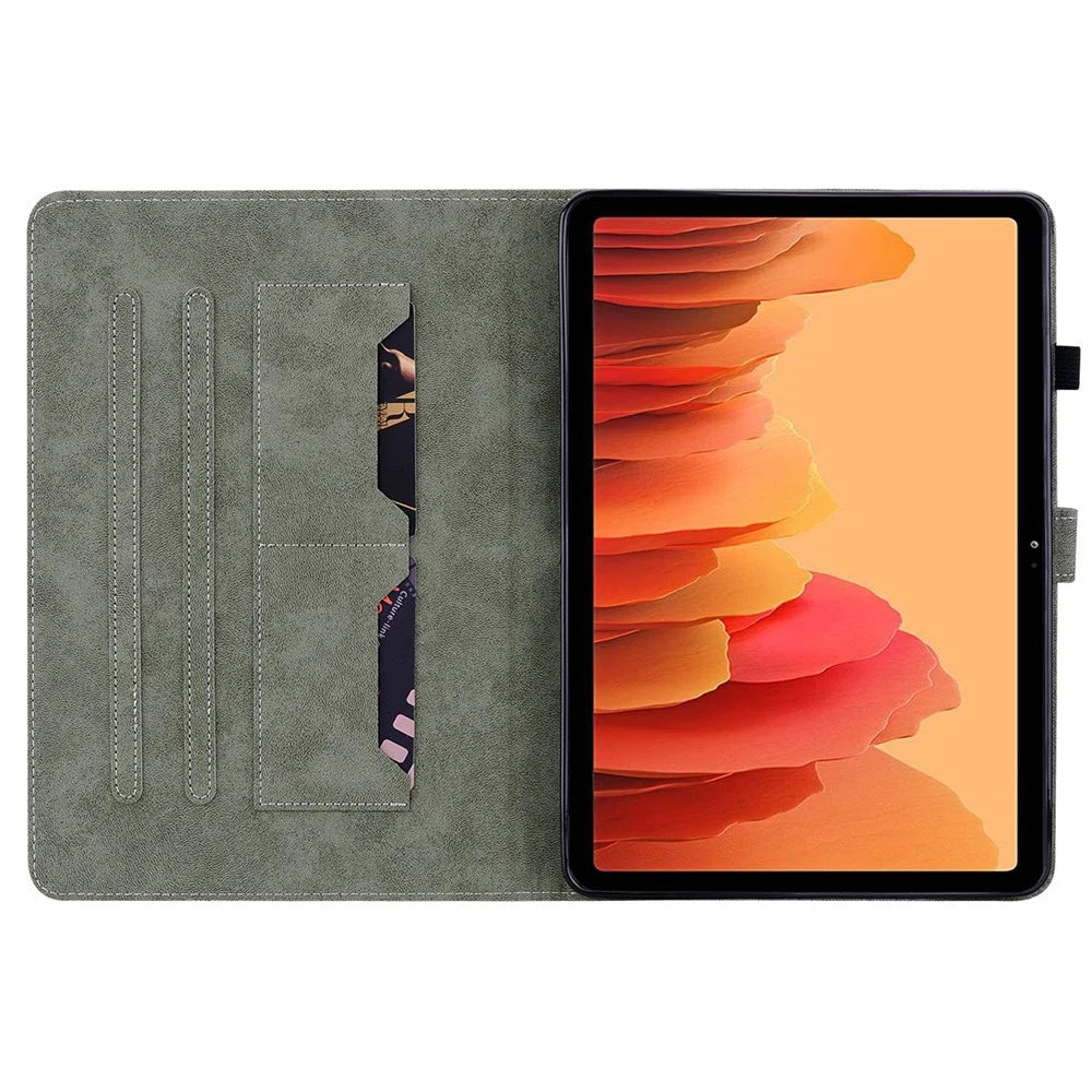 For Samsung Galaxy Tab A7 10.4 (2022) / (2020) Case Stand Card Slot PU Leather Tiger Pattern Tablet Case - Purple - 2