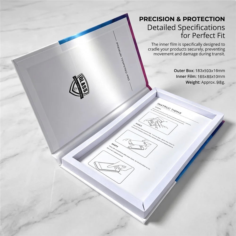 100Pcs 7 inch Tempered Glass Screen Protector Packaging Box Hard Case Bulk Wholesale Storage - Blue - 4