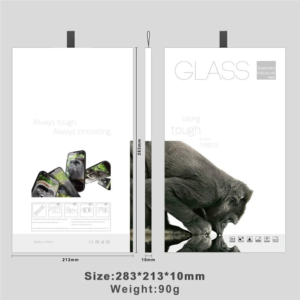 50Pcs 12 inch Tempered Glass Screen Protector Packaging Box Foldable Hard Case with Hook - White - 6