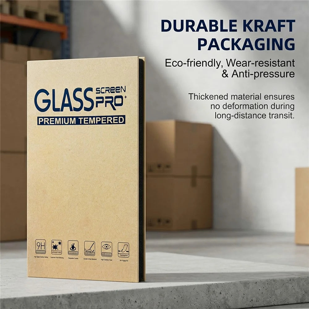 50Pcs 11 inch Packaging Box for Tempered Glass Screen Protector Kraft Paper Foldable Storage Case - Yellow - 2