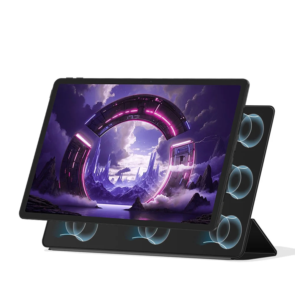 For Lenovo Legion Y900 Y-type Stand Cover Anti-scratch Magnetic PU Leather Tablet Case - Black - 2