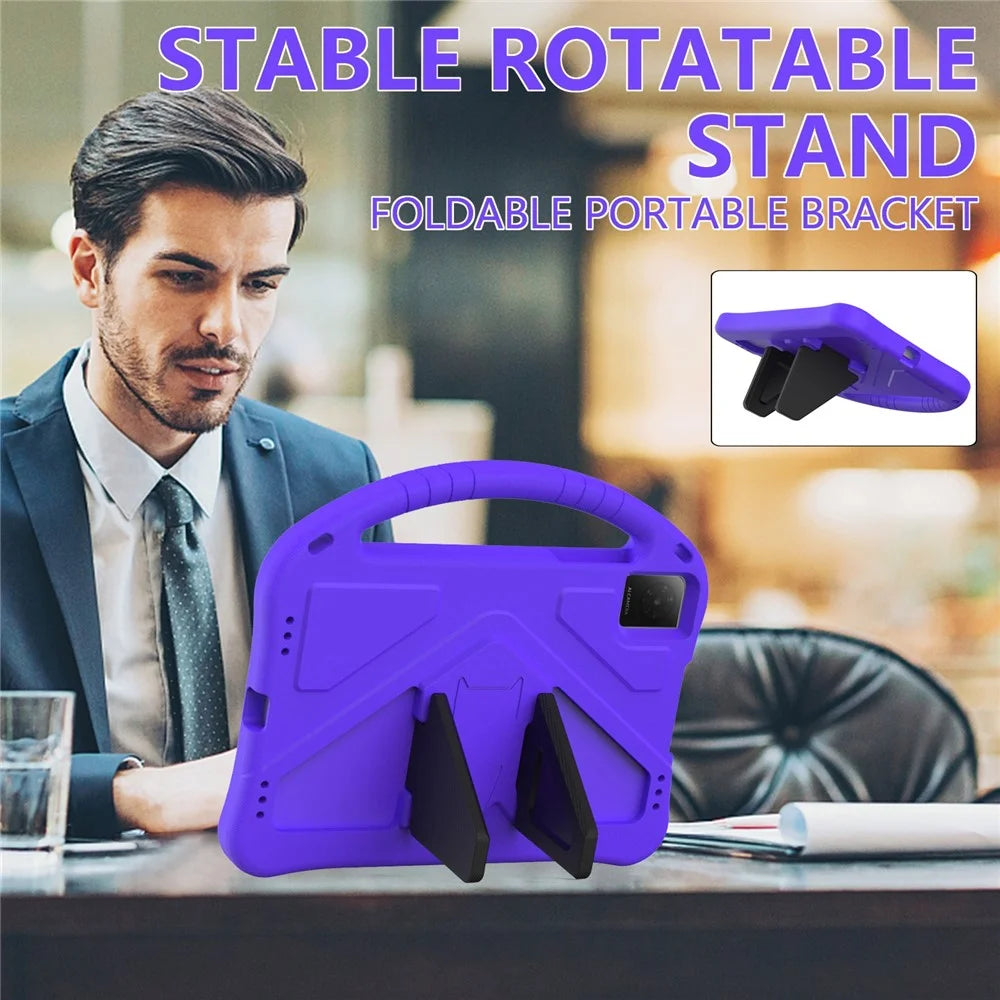 For TCL Tab 10L Gen 4  /  10L Gen3  /  10L Gen2 Case EVA Tablet Cover with Handle Kickstand Children Friendly - Purple - 2