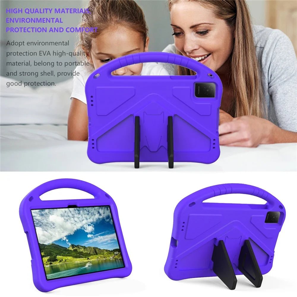For TCL Tab 10L Gen 4  /  10L Gen3  /  10L Gen2 Case EVA Tablet Cover with Handle Kickstand Children Friendly - Purple - 3