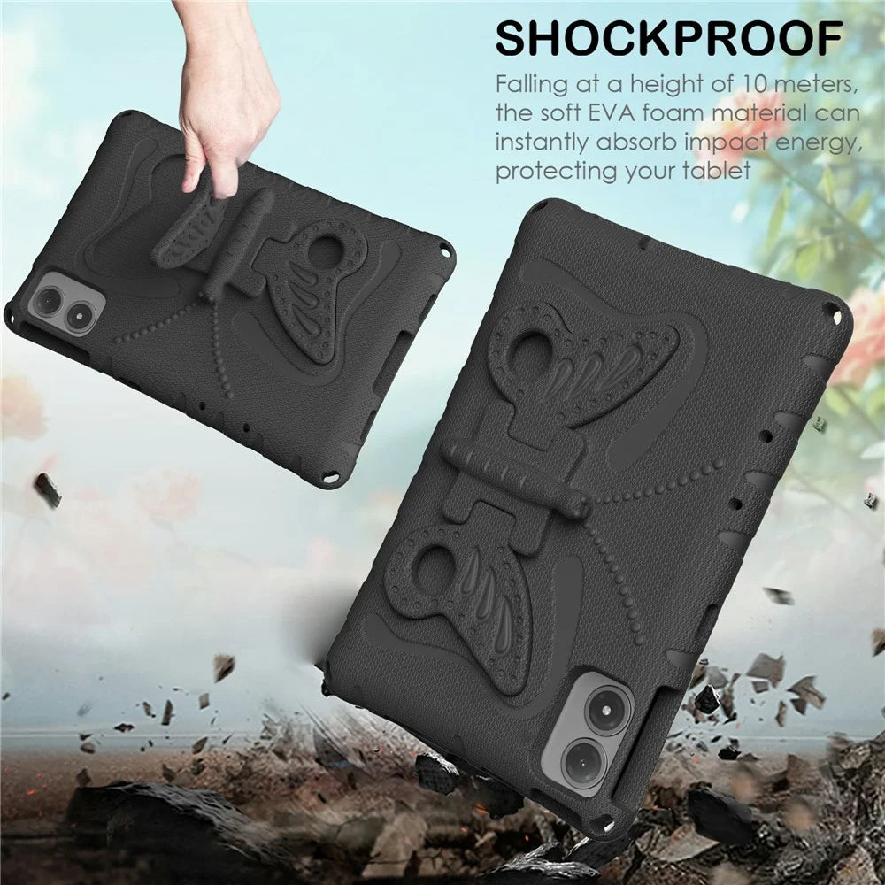 Tablet Case For Lenovo Idea Tab Plus / Xiaomi Redmi Pad 2 Pro / Pad Pro / Pad Pro 5G / Poco Pad 4G / Pad M1 / Honor Pad 20 / Pad V8 Pro / Pad 10 , Butterfly Kickstand EVA Cover with Shoulder Strap - Black - 4