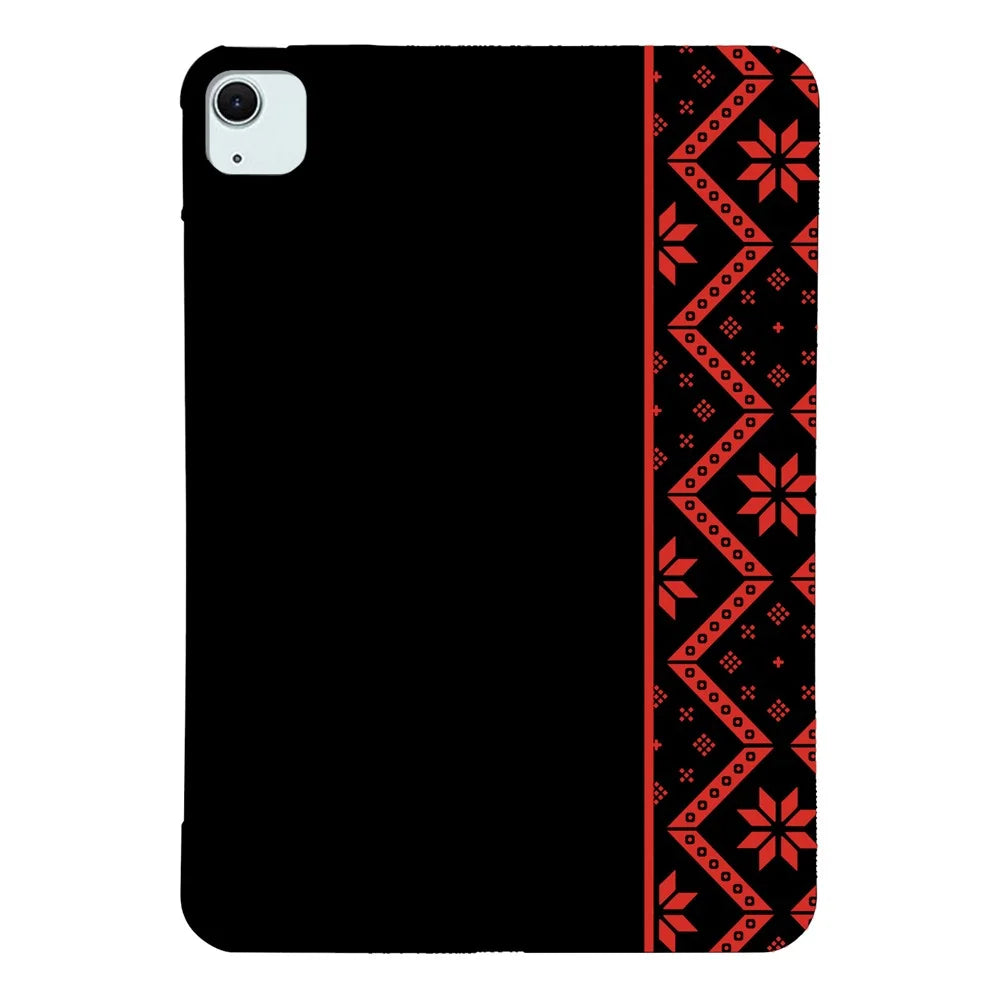 Tablet Case for iPad Air 11 (2026) / (2025) / (2024) / Air (2022) / (2020) Pattern Printing Soft TPU Cover - Red Ethnic Pattern - 1