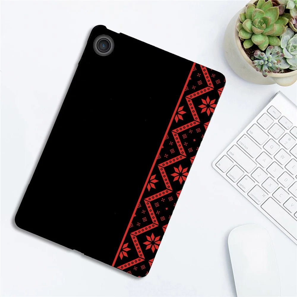 For Lenovo Tab TB311FU Case Pattern Printing Soft TPU Tablet Cover - Red Ethnic Pattern - 3