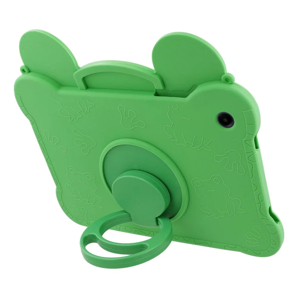 For Samsung Galaxy Tab A11+ / Tab A9+ Case Rotating Kickstand Cute Frog Design Silicone Tablet Cover with Lanyard - 5