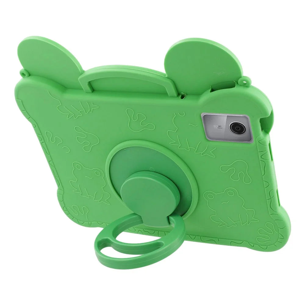 For Lenovo Xiaoxin Pad 11 2025 / 2024 / Tab M11 Case Rotating Kickstand Cute Frog Design Silicone Tablet Cover with Lanyard - 5