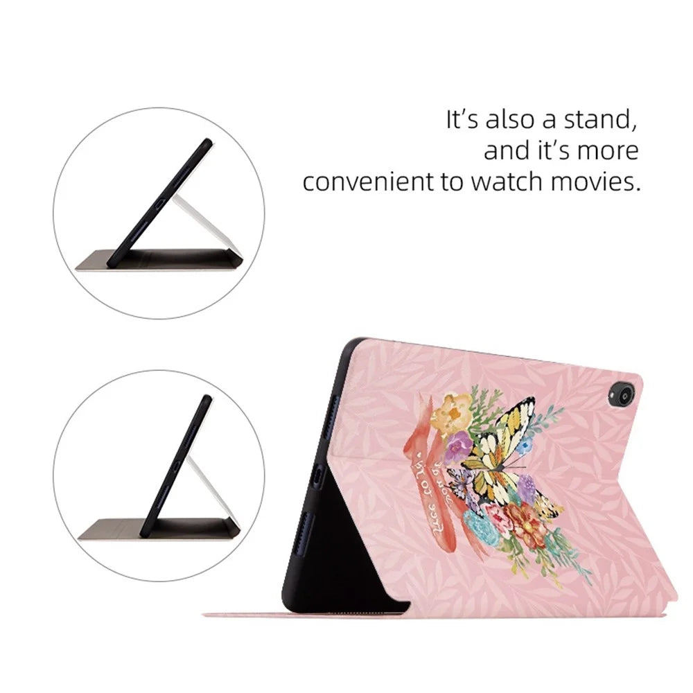 For Lenovo Tab P11 / P11 Plus Butterfly Printed Butterfly Printed Protective Cover Anti-Scratch PU Leather Stand Case Shockproof Tablet Shell - Brilliant Butterfly - 4