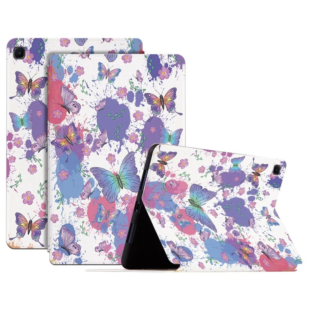 For Samsung Galaxy Tab S6 Lite (2022) Protective Tablet Case PU Leather Butterfly Printed Stand Case Auto Wake / Sleep Folio Flip Cover -  Brilliant Butterfly - 1