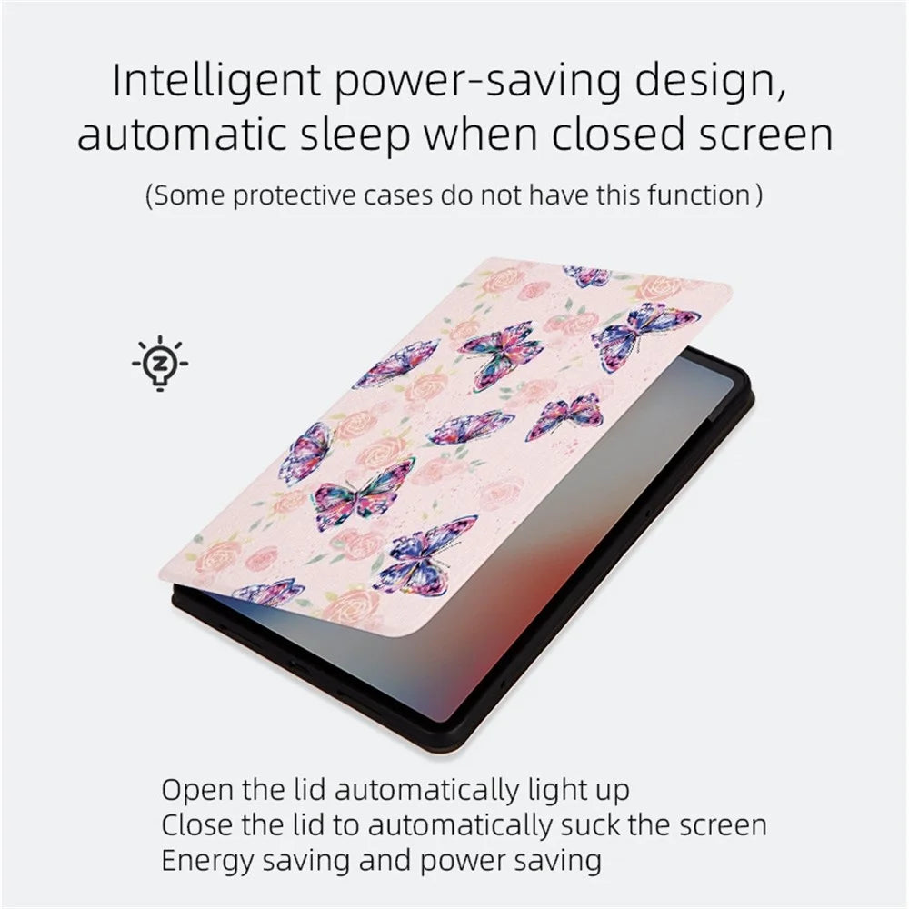For iPad mini 4 / mini (2019) 7.9 inch Protective Case Butterfly Printed Shockproof Cover Anti-Scratch Tablet Case with Stand - Phantom Butterfly - 3