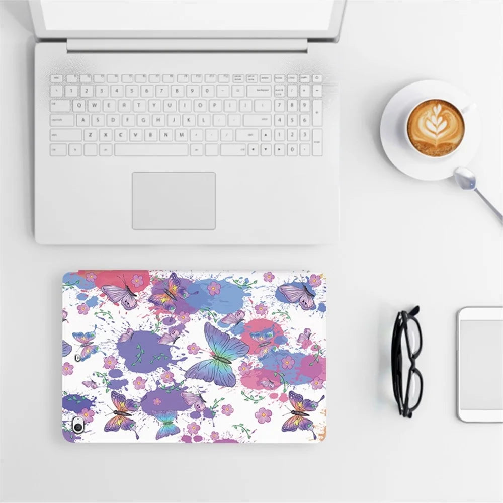 For iPad mini 4 / mini (2019) 7.9 inch Protective Case Butterfly Printed Shockproof Cover Anti-Scratch Tablet Case with Stand - Phantom Butterfly - 6
