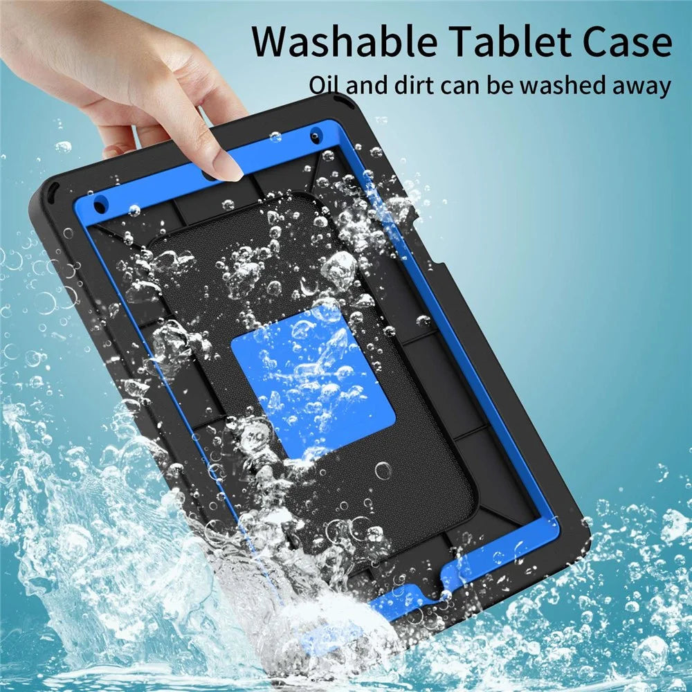 For iPad 10.2 (2019) / (2021) / (2020)  /  Air 10.5 inch (2019) Anti-scratch EVA Case with Shoulder Strap / Waterproof Screen Protector Shockproof Cover Portable Tablet Case - Black - 5