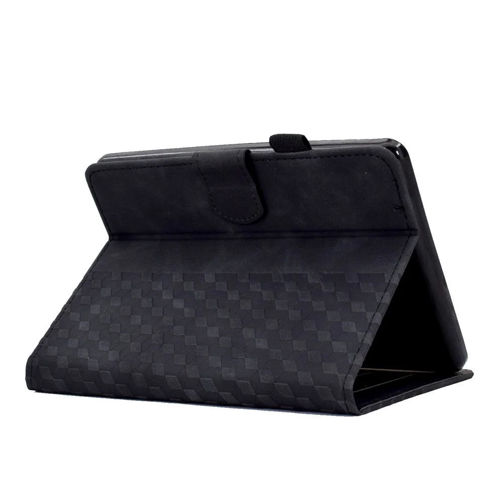 For Amazon Kindle Paperwhite 5 (2021) Anti-Drop Leather Case Auto Wake / Sleep Shockproof Cover Solid Color Pattern Imprinted Tablet Protector with Card Slots / Stand - Black - 4