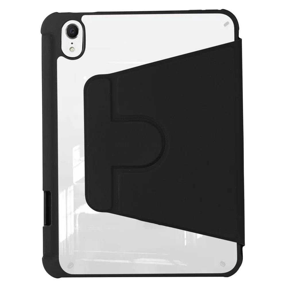 For iPad mini (2024) / mini (2021) Rotary Kickstand Tablet Case PU Leather + TPU + Acrylic Anti-Drop Protective Cover - Black - 3