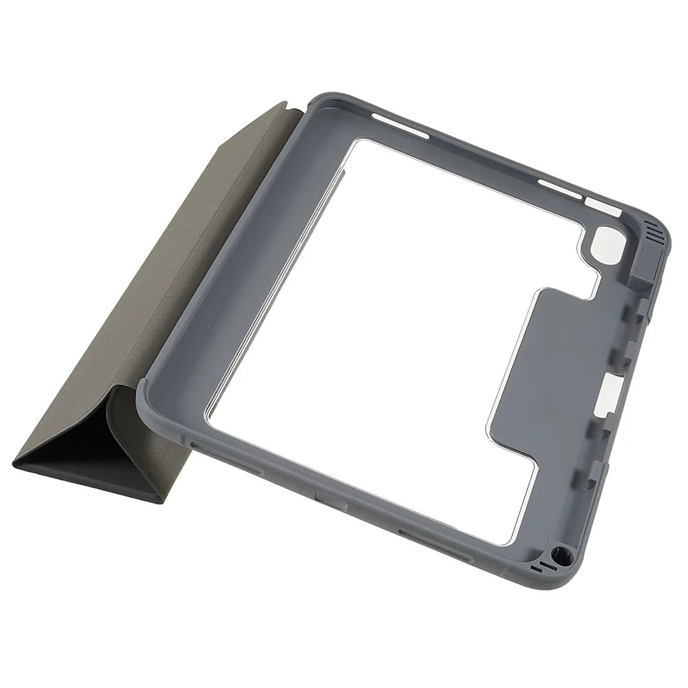 MUTURAL Hard PC TPU Leather Case for iPad (2025) / 10.9 (2022) Shockproof Cover Tablet Case with Tri-Fold Stand - Black - 4