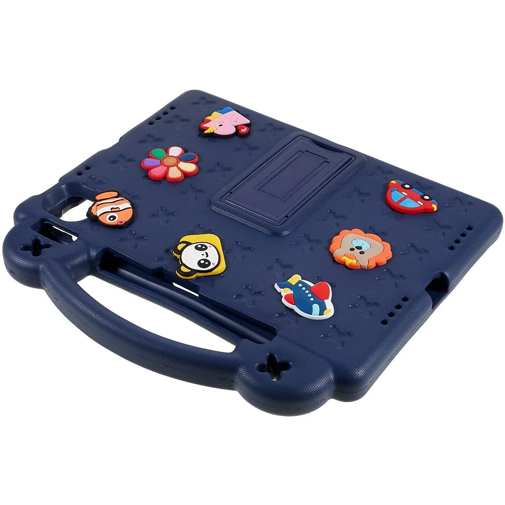 For iPad (2025) / 10.9 (2022) Tablet Cover Dropproof EVA Protective Case with Kickstand - Navy Blue - 5