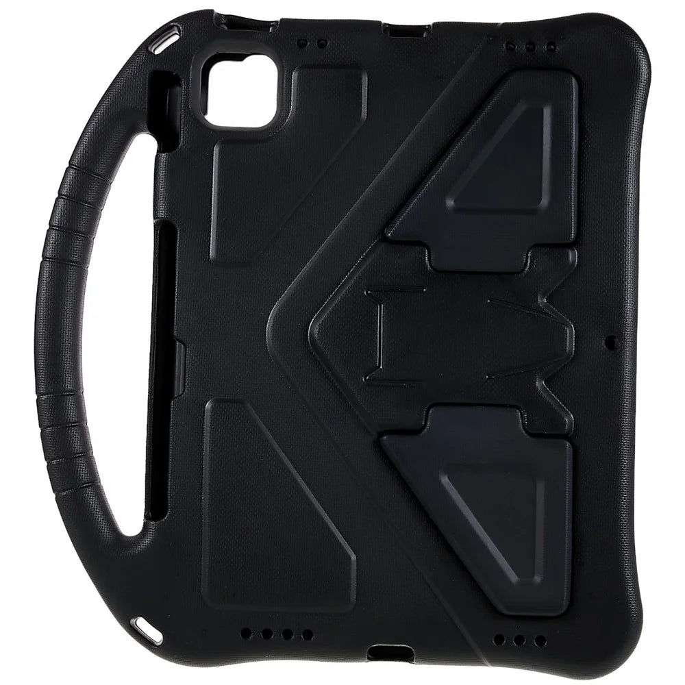 For iPad (2025) / 10.9 (2022) EVA Rugged Shockproof Tablet Cover Convertible Handle Kickstand Protective Kids Case - Black - 2