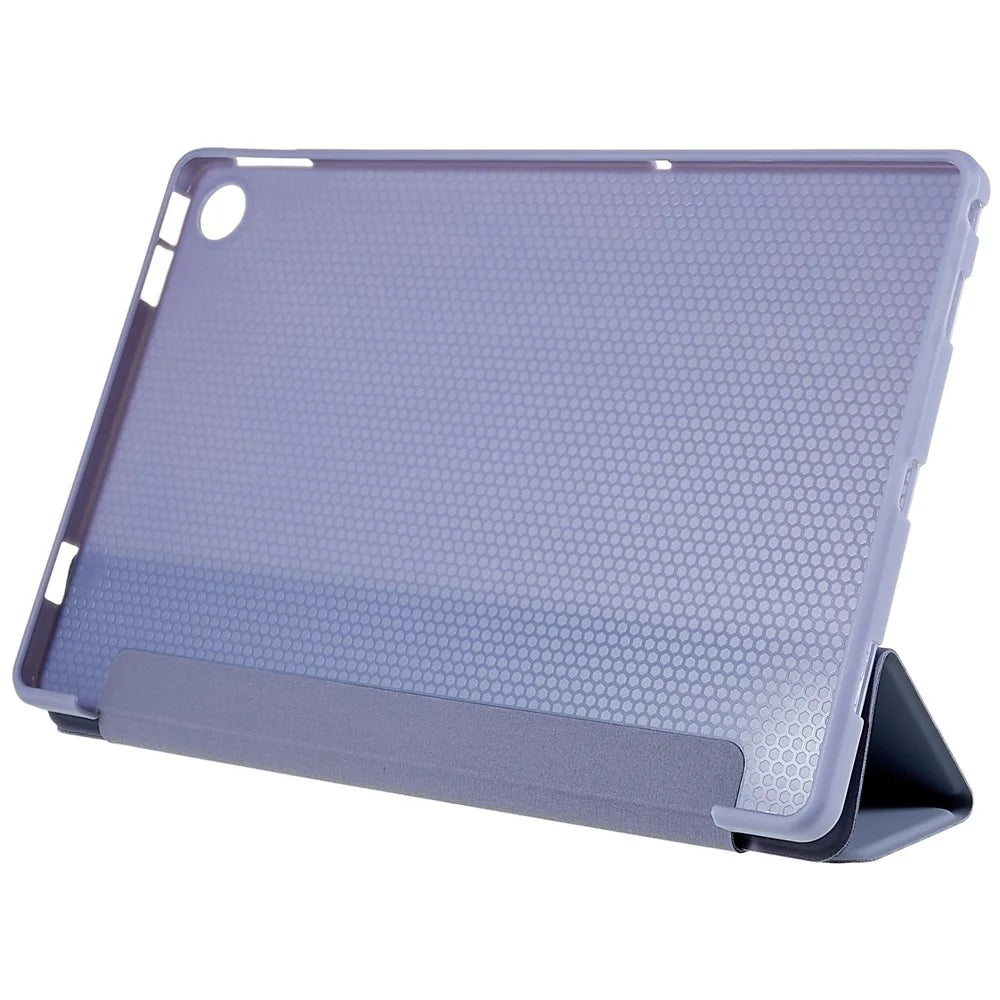 For Lenovo Tab M10 Plus (3rd Gen) / Xiaoxin Pad 2022 10.6 inch Three-fold Stand PU Leather Cover Full Protection Soft Silicone Tablet Case - Purple - 2