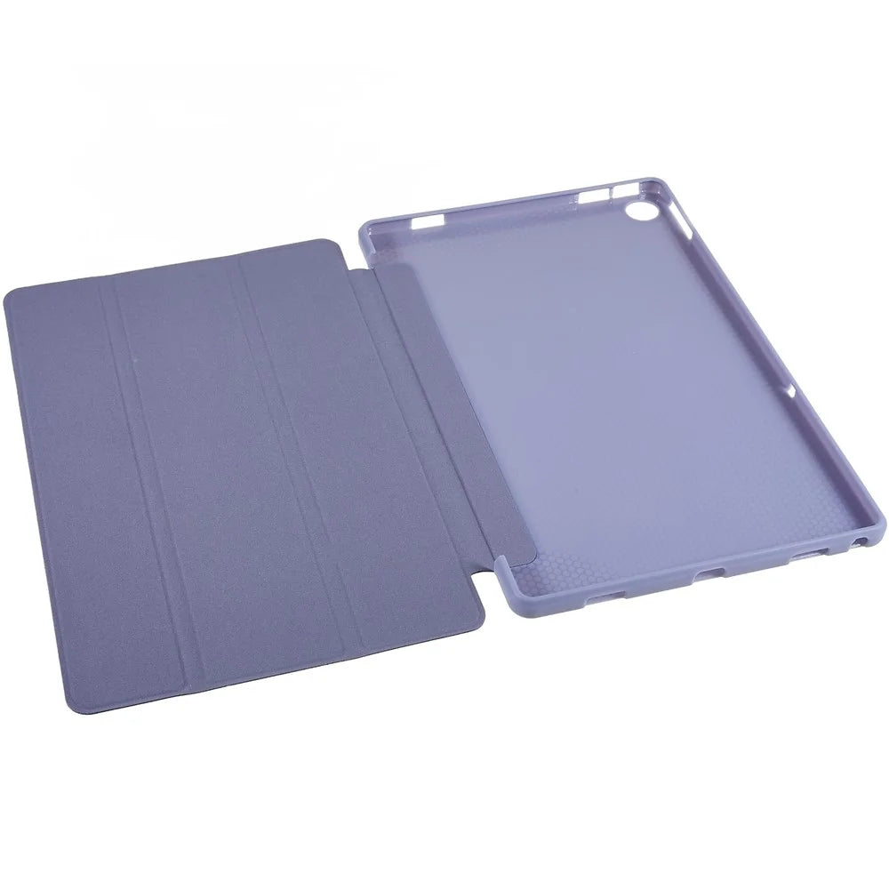 For Lenovo Tab M10 Plus (3rd Gen) / Xiaoxin Pad 2022 10.6 inch Three-fold Stand PU Leather Cover Full Protection Soft Silicone Tablet Case - Purple - 5