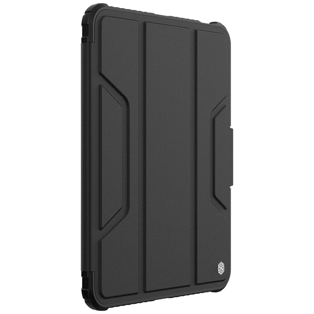 NILLKIN Armor Pro Series for iPad (2025) / 10.9 (2022) Tablet Case PU Leather Cover with Slide Camera Cover and Stand - Black - 6