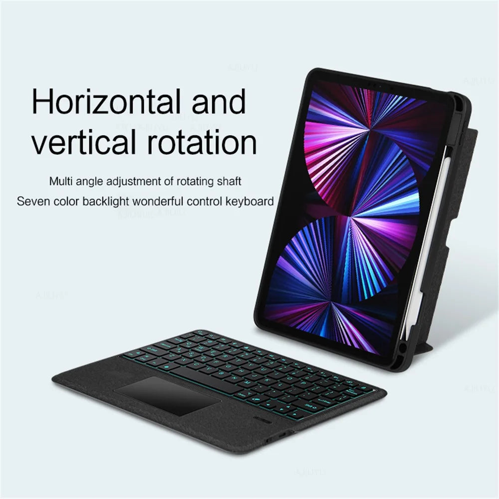 For iPad Pro 11 (2020) / (2021) / (2022) Detachable Bluetooth-compatible Keyboard with Hinge Stand Leather Case - 3
