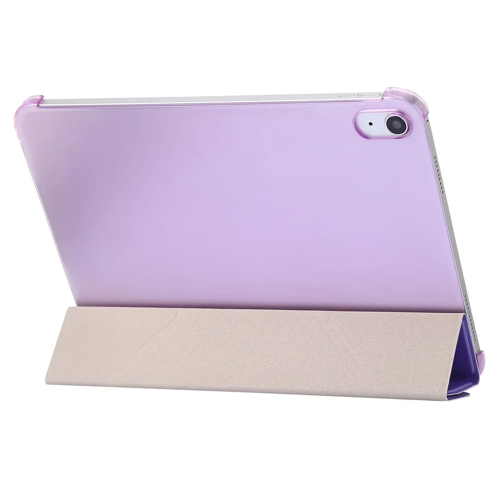 Origami Stand Tablet Cover for iPad (2025) / 10.9 (2022) Silk Texture Auto Wake / Sleep PU Leather Full Protection Case - Purple - 4