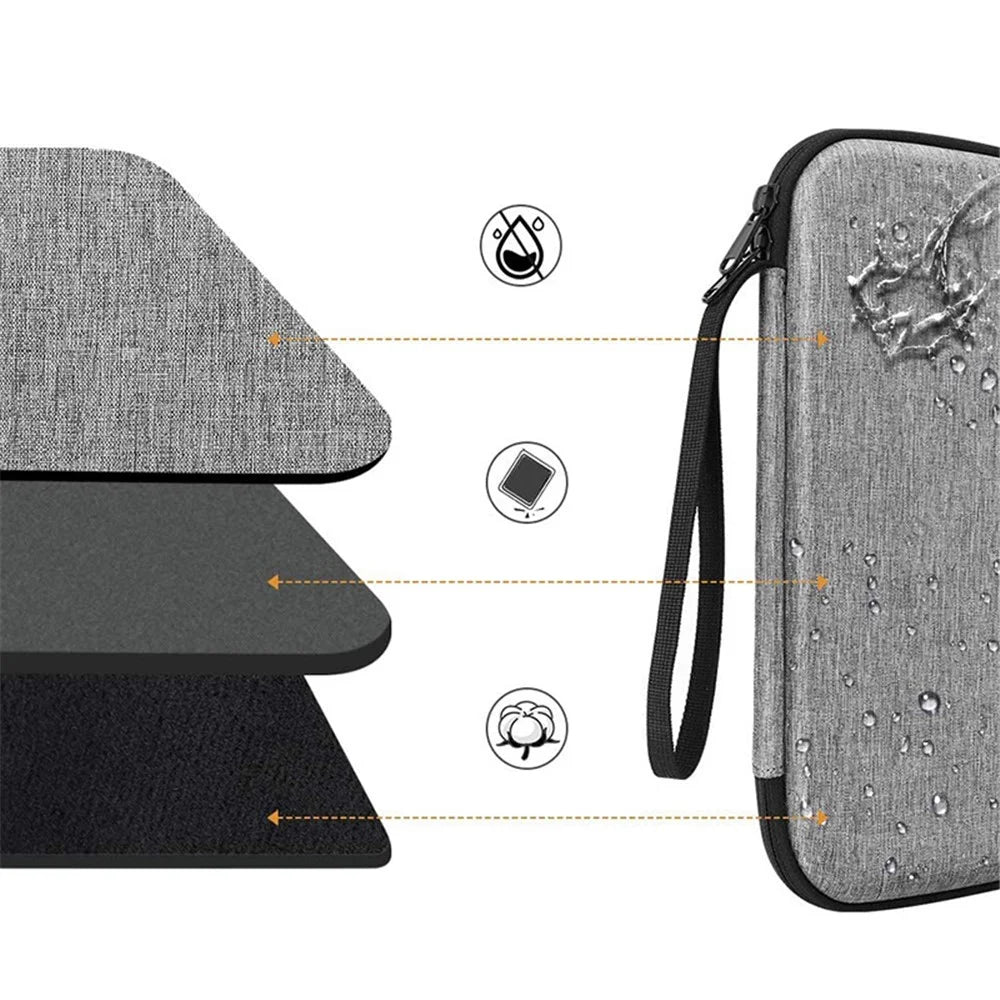 For iPad 9.7-11inch Tablet Bag Dual Zipper Portable EVA Carrying Case Splashproof Protective Pouch - 6