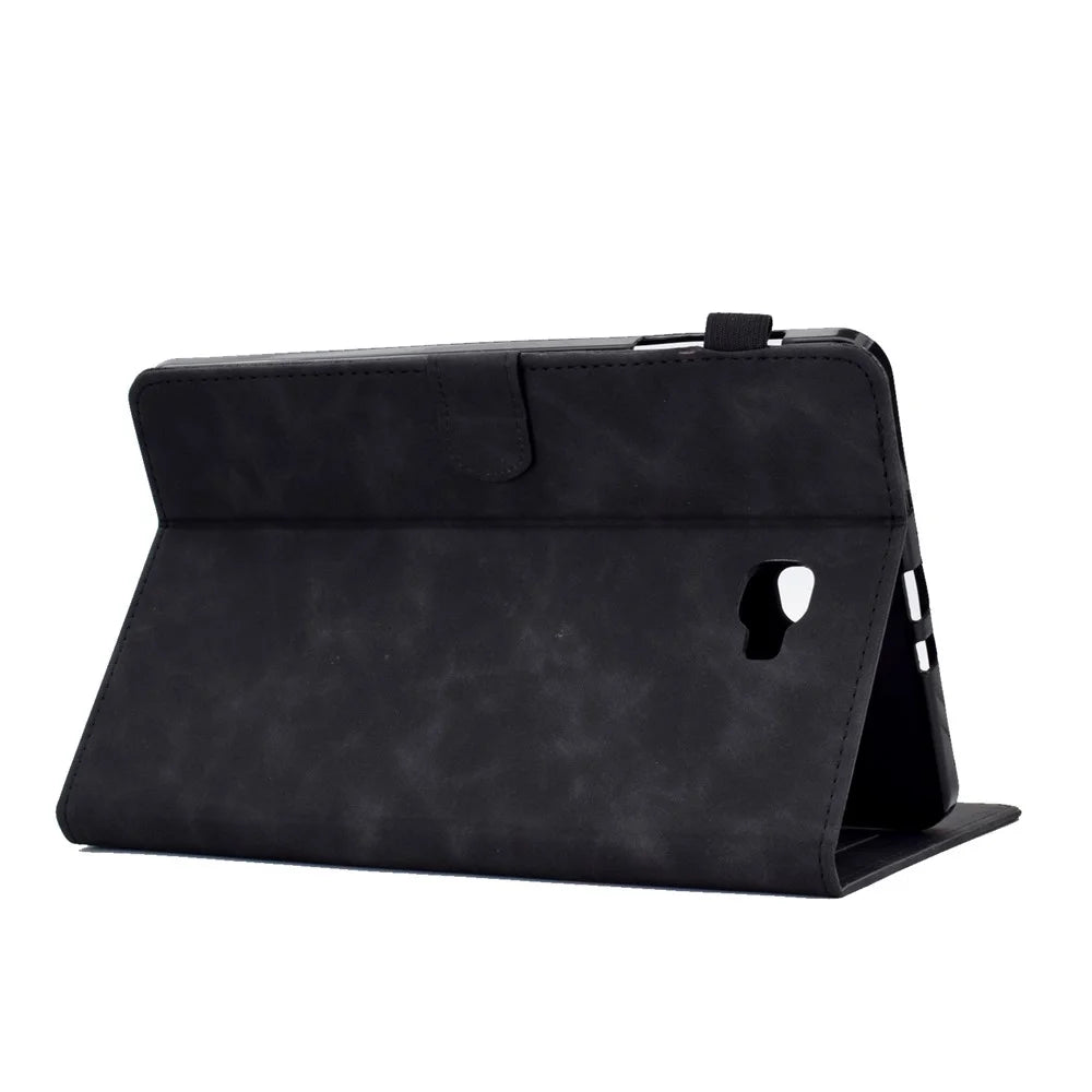 For Samsung Galaxy Tab A 10.1 (2016) T580 / T585 Shockproof Tablet Cover PU Leather Butterfly Flower Pattern Imprinted Protective Stand Case Card Holder - Black - 4