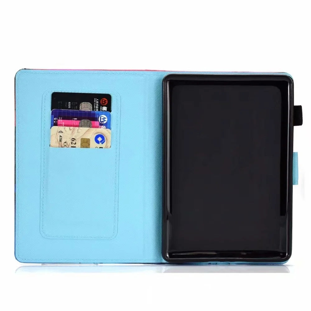 For Amazon Kindle Youth Edition 2022 Cover Stitching Line PU Leather Tablet Full Protection Case with Card Slots - Husky - 4