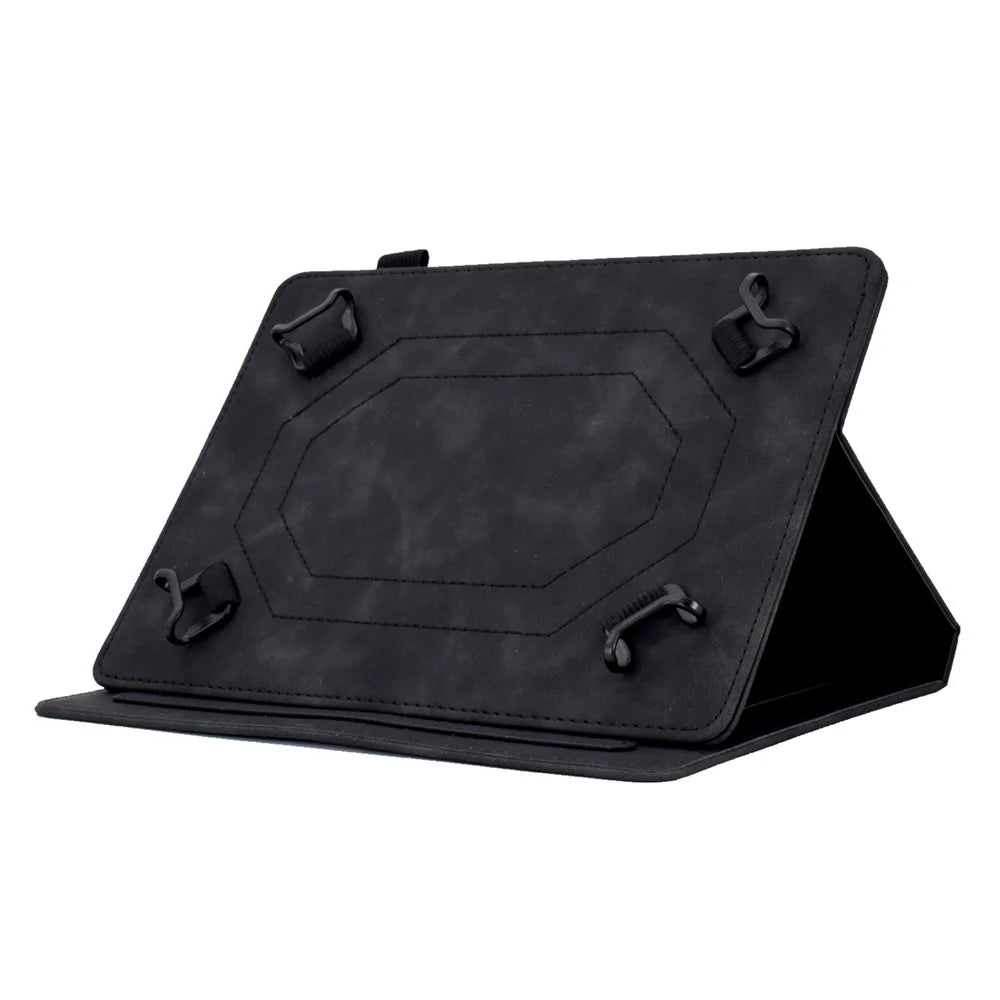 Tower Bike Butterfly Pattern Imprinted Cover for 8-inch Tablet, Microfiber Leather Stand Smart Protective Tablet Case with Card Holder - Black - 3