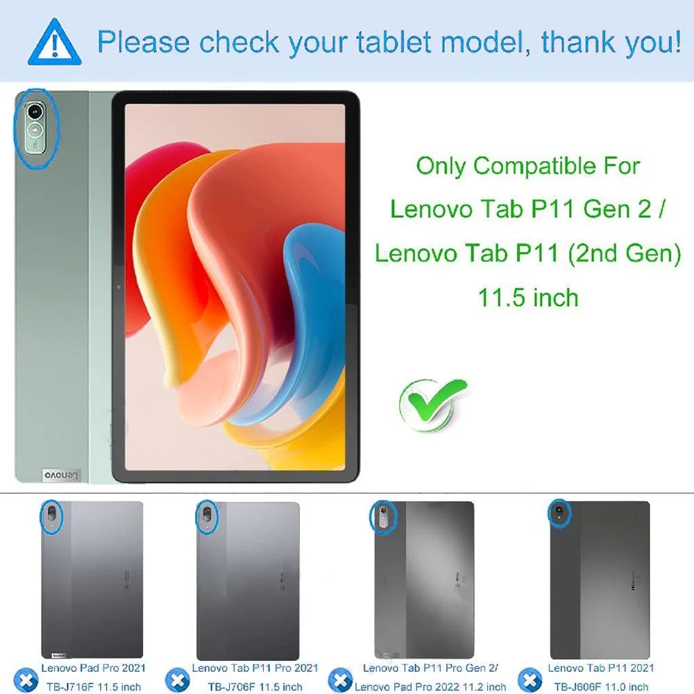 For Lenovo Tab P11 Gen 2 Slim Protective Tablet Case Reinforced Corners Shockproof Soft TPU Transparent Tablet Cover - 7