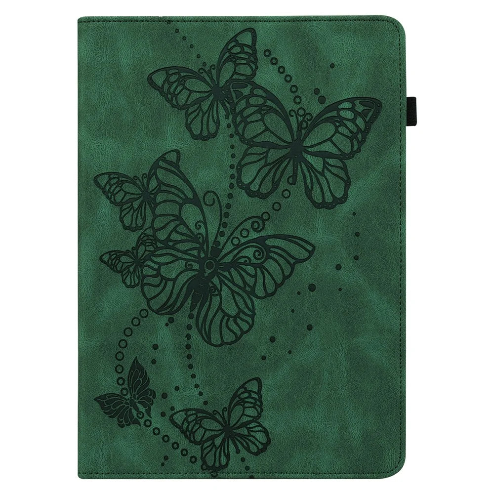 For Lenovo Tab P11 Pro Gen 2 PU Leather Tablet Stand Cover Butterfly Imprinted Card Holder Drop-proof Case - Green - 2