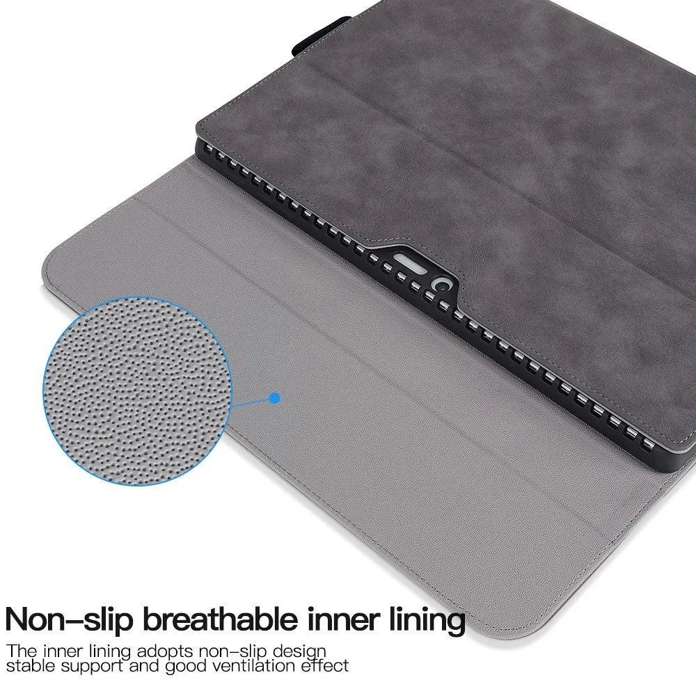 For Microsoft Surface Pro 9 PU Leather Keyboard Case Adjustable Stand Anti-drop Tablet Cover - Grey - 4