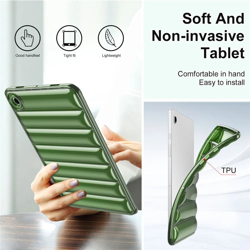 For Samsung Galaxy Tab A8 10.5 (2021) / (2022) Tablet Case Down Jacket Design Anti-scratch TPU Cover - Green - 5