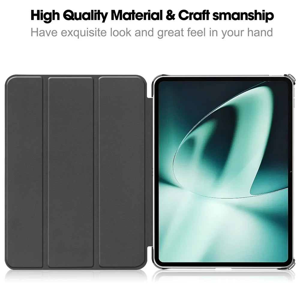 Pattern Printing Tablet Case for OnePlus Pad PU Leather Tri-fold Stand Anti-drop Tablet Cover - Don't Touch Me - 2