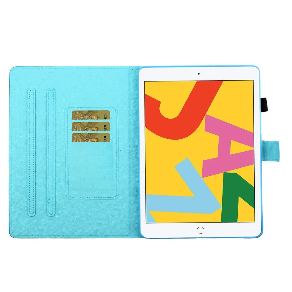 For iPad Air (2013) / Air 2 / iPad 9.7-inch (2017) / (2018) Tablet Case PU Leather Protective Cover with Card Holder - Purple Blue Gradient - 2