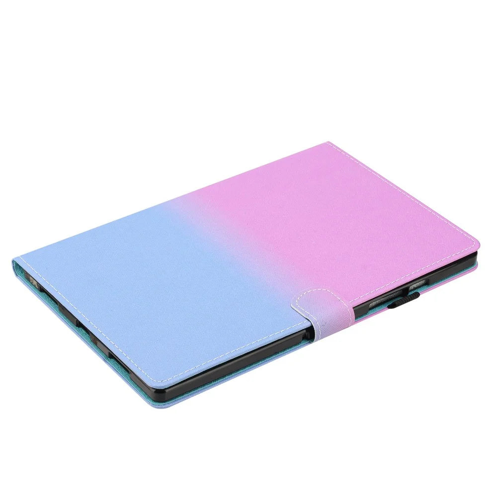 For Amazon Kindle 11th Gen (2022) Stitching Lines Gradient PU Leather Stand Cover Card Holder Tablet Case - Purple / Blue - 4
