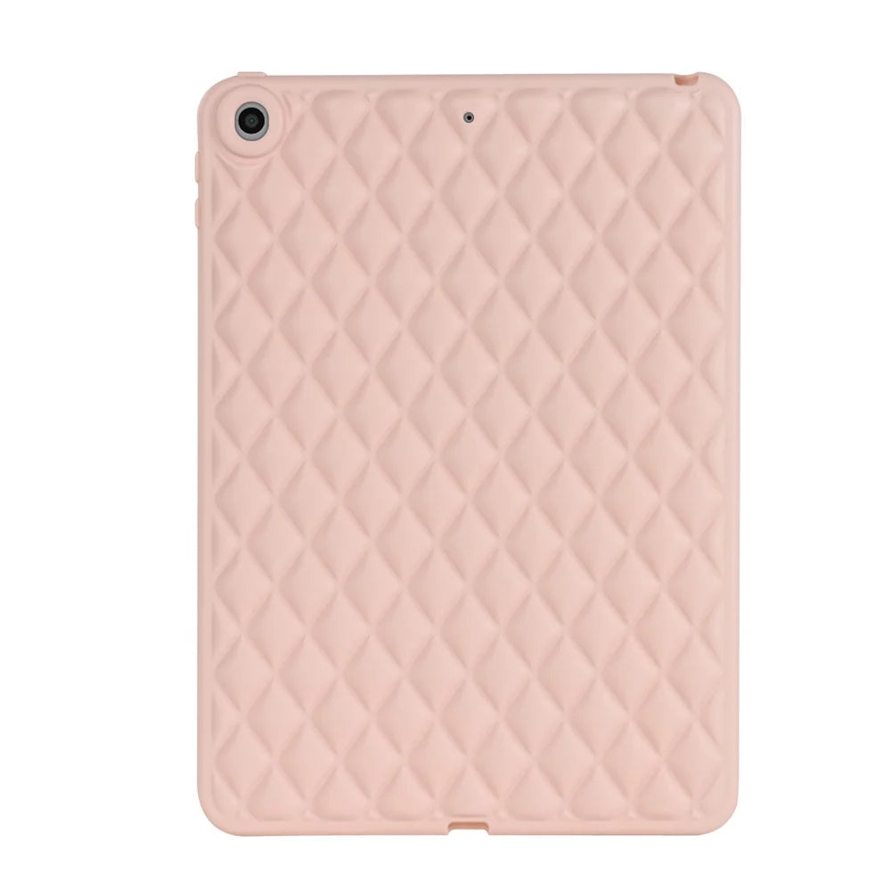 For iPad 9.7-inch (2017) / (2018) Back Cover Soft TPU Rhombus Pattern Tablet Case - Pink - 2