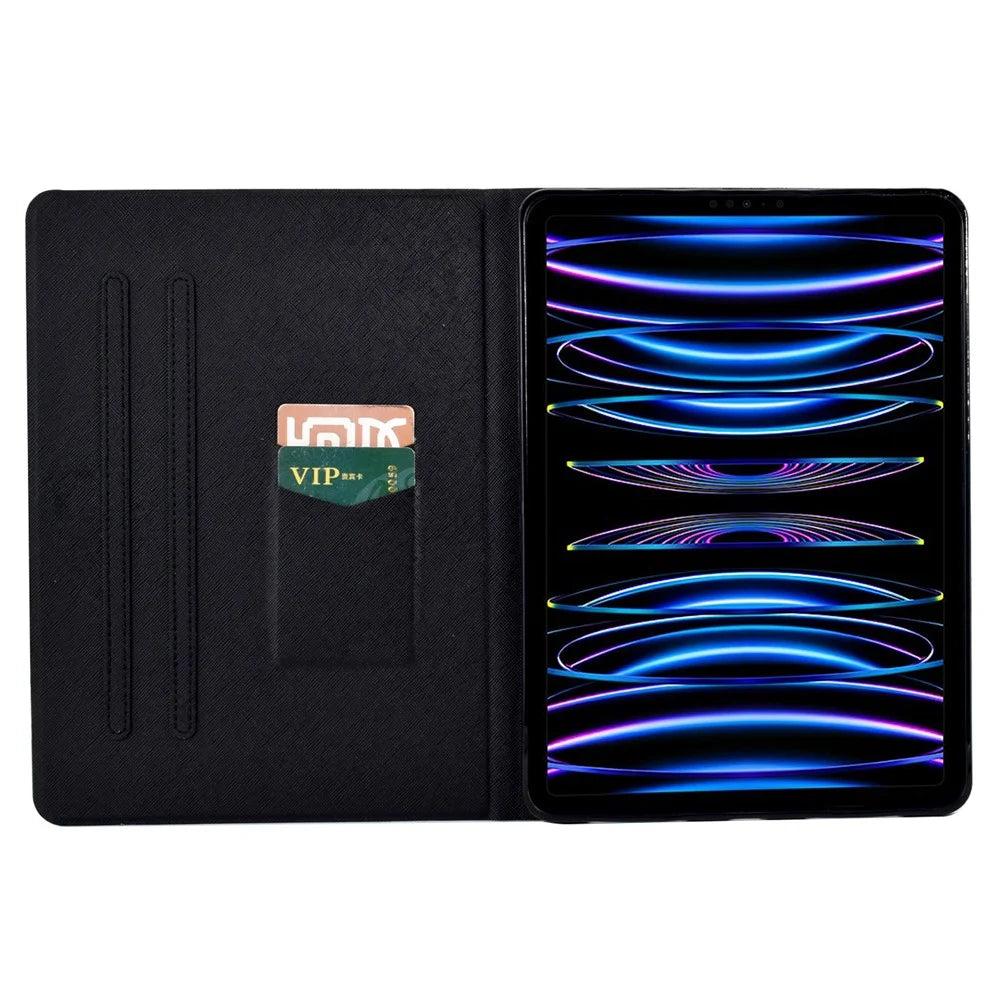 For iPad Air 11 (2026) / (2025) / (2024) / Air (2020) / (2022) / Pro 11 (2022) / (2021) / (2020) / (2018) Leather Cover Pattern Printed Case - Leaf - 2