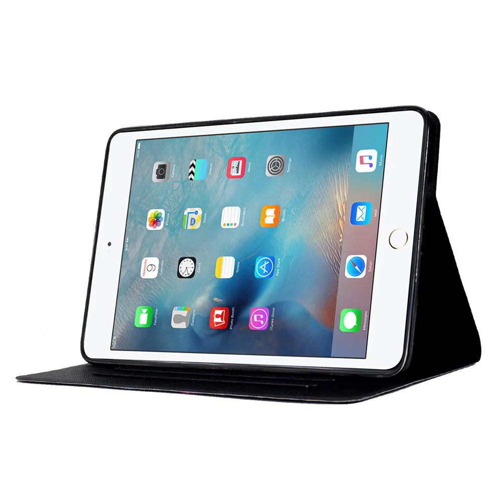 For iPad mini (2019) 7.9 inch / mini 4 / 3 / 2 / iPad mini Tablet Leather Case Pattern Printing Card Holder Stand Cover - Giraffe - 3