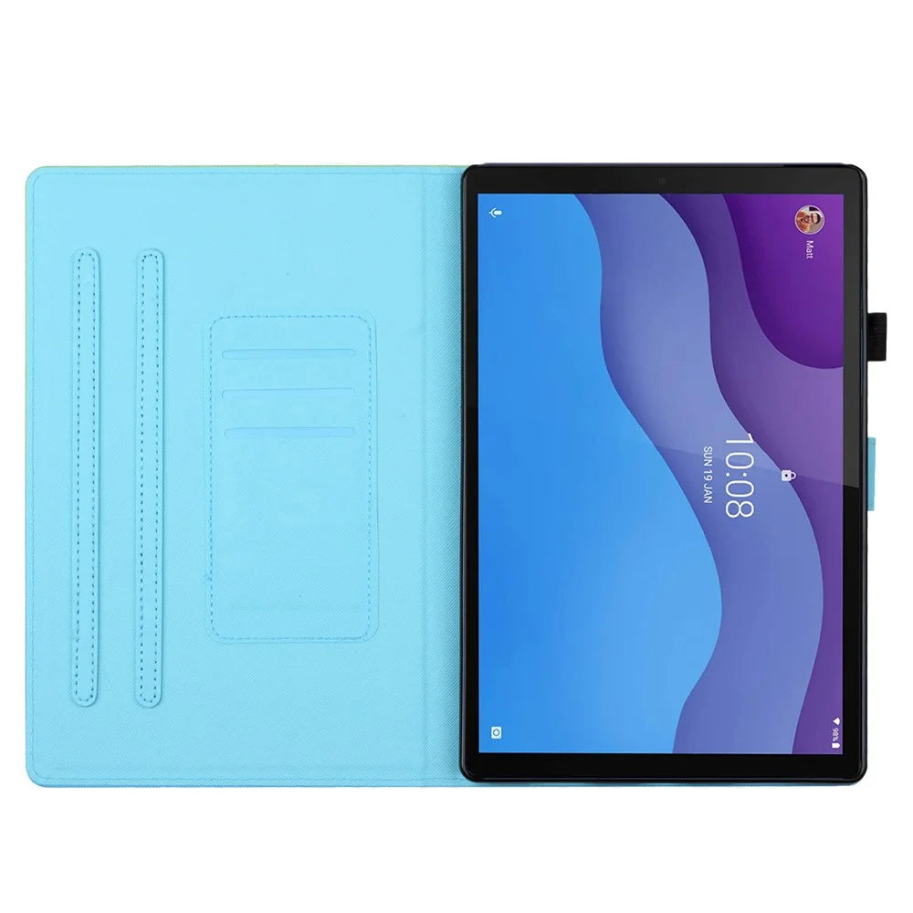 For Lenovo Tab M10 Plus X606F / Tab M10 FHD PU Leather Tablet Cover Pattern Printing Shockproof Case - Rabbit - 2