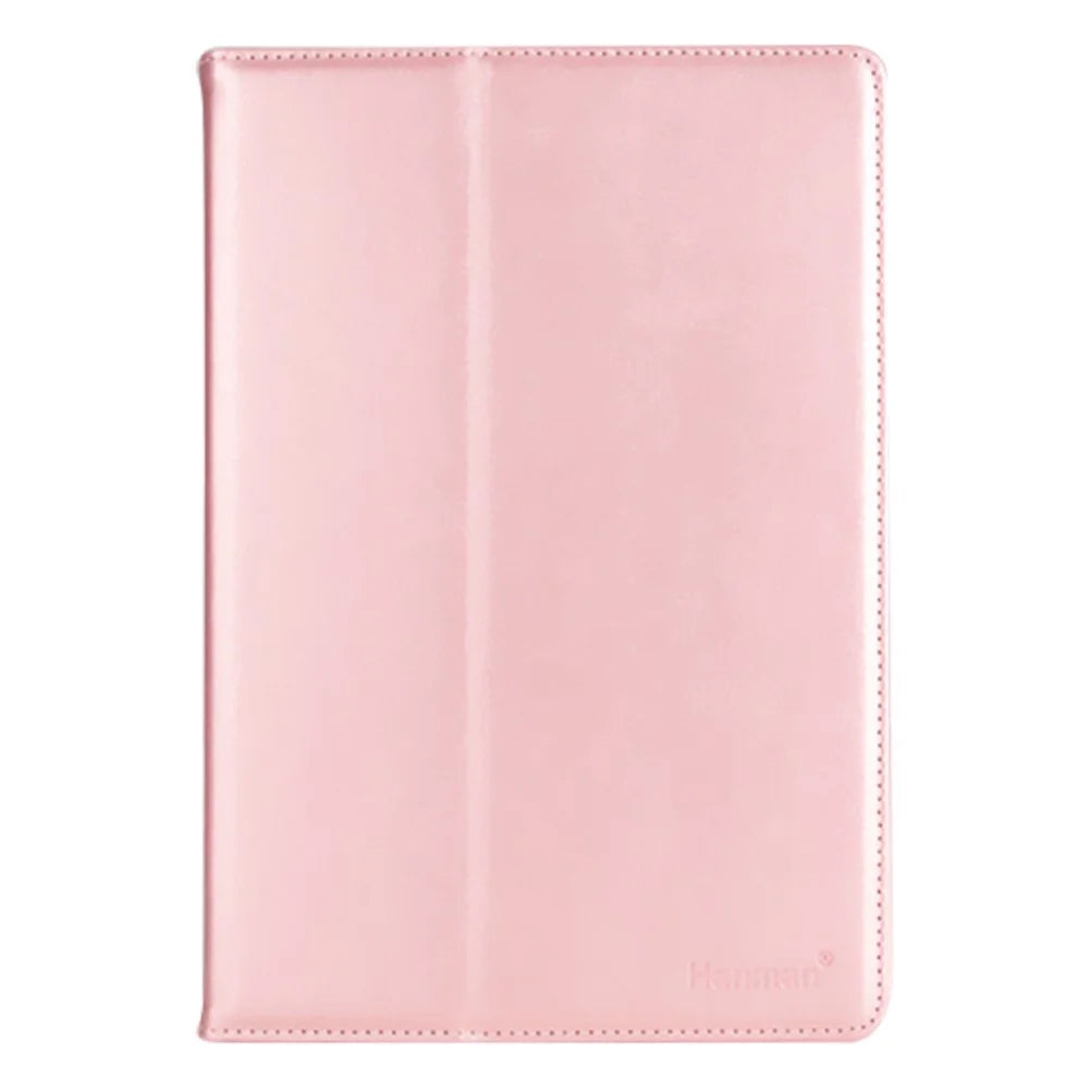 HANMAN 11-inch Tablet Foldable Stand Flip Cover Universal PU Leather Protective Case with Wallet - Rose Gold - 1