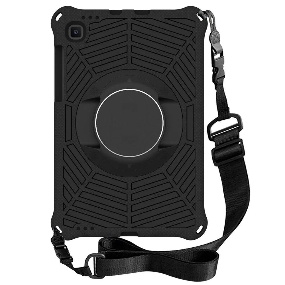 For Samsung Galaxy Tab S6 Lite (2024) / S6 Lite (2022) / S6 Lite (2020) SM-P610 P615 Kickstand Tablet Case with Shoulder Strap - Black - 2