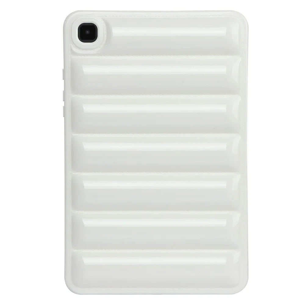 For Samsung Galaxy Tab A7 10.4 (2020) / (2022) T505 / T500 Candy Color TPU Tablet Case Down Jacket Texture Cover - White - 2