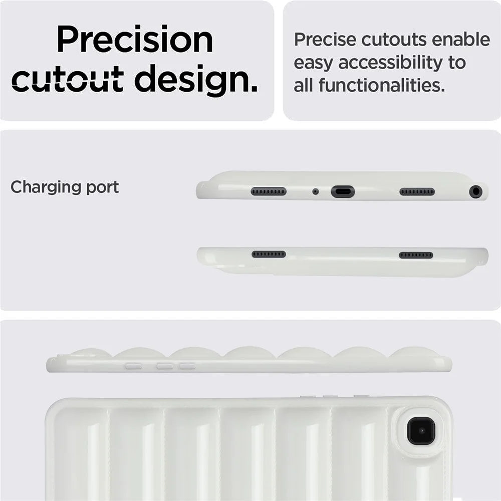 For Samsung Galaxy Tab A7 10.4 (2020) / (2022) T505 / T500 Candy Color TPU Tablet Case Down Jacket Texture Cover - White - 6