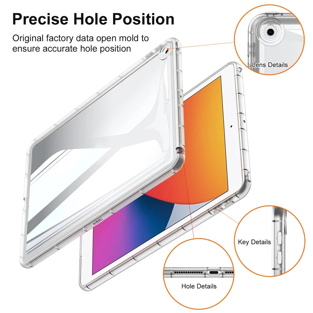 For iPad 9.7-inch (2017) / (2018) TPU Tablet Case Transparent Anti-Drop Tablet Cover - Transparent - 7