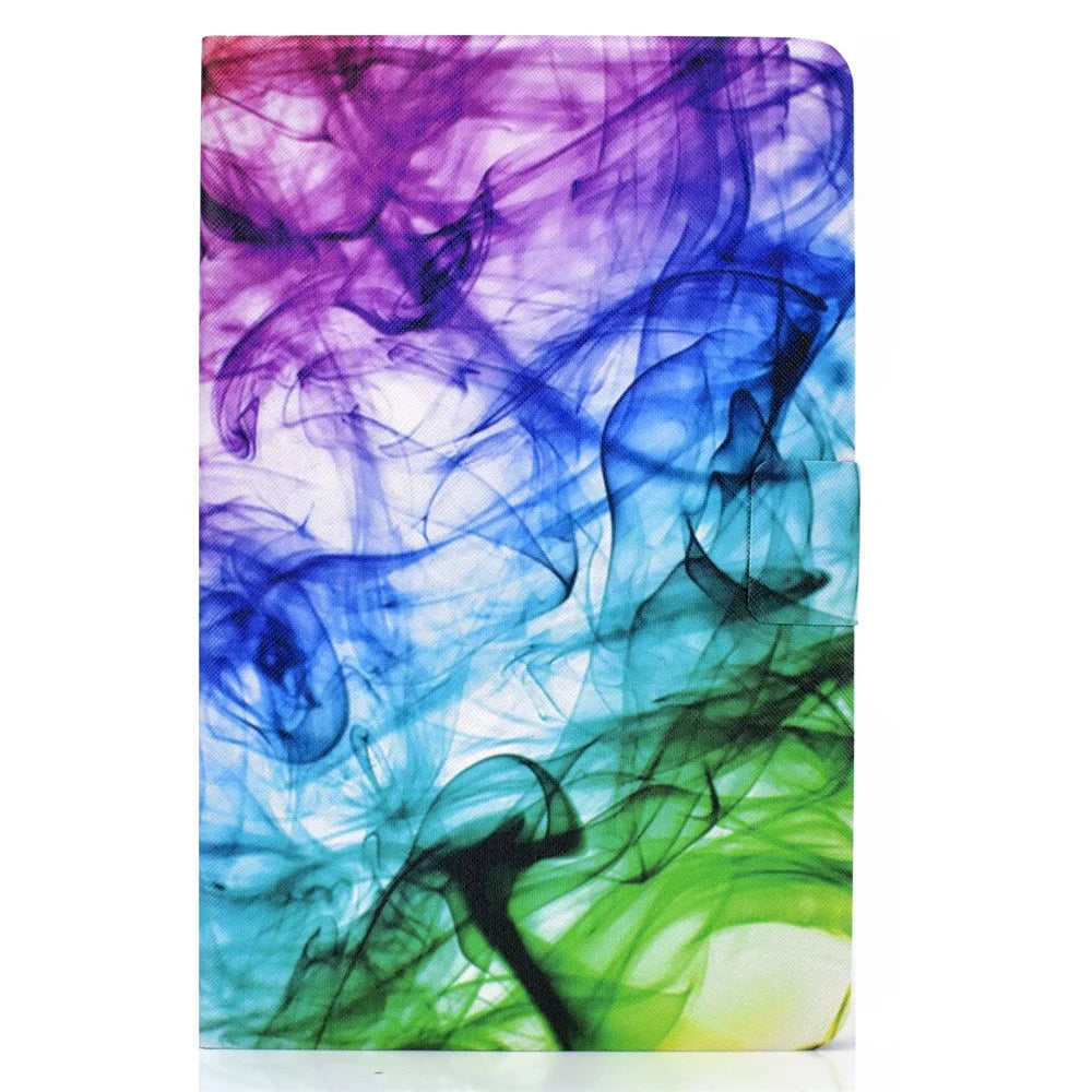 For Lenovo Tab M9 TB-310FU A3 Pattern Printing Stand Case PU Leather Card Slot Tablet Cover - Smoke - 2